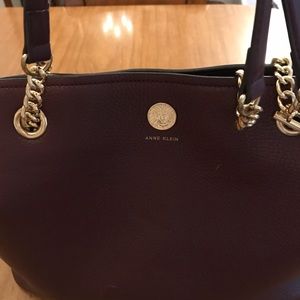 Burgundy leather purse